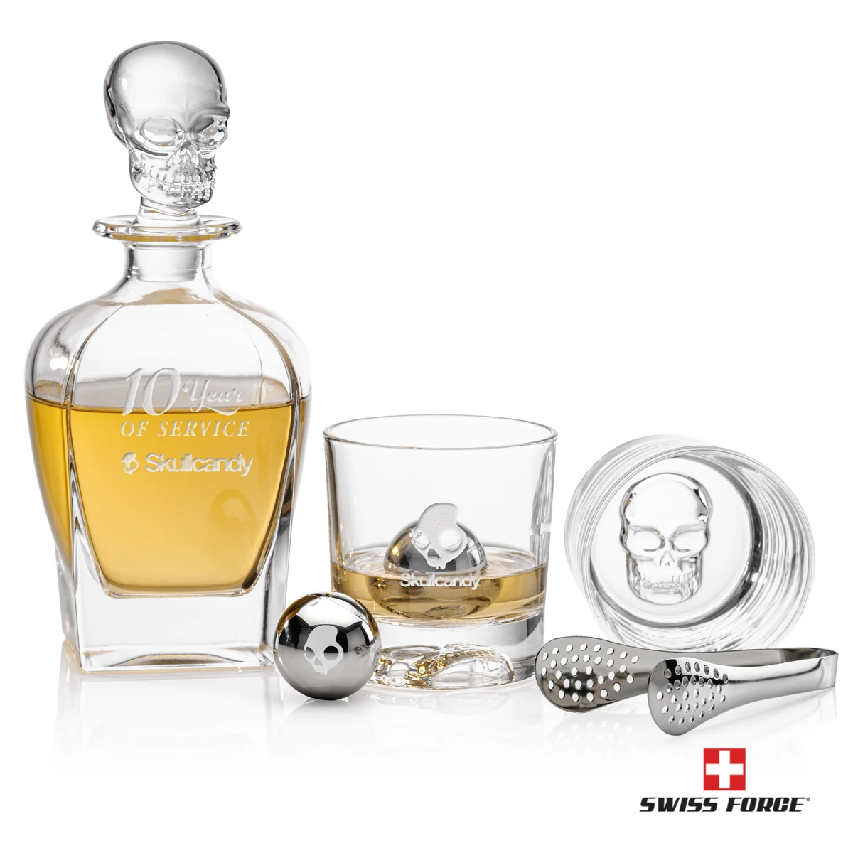 Delrina Skull Decanter Set & Ice Balls 1