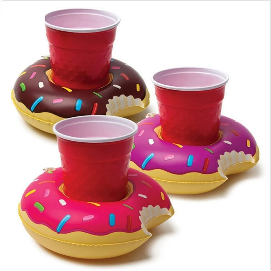 PVC Inflatable Floating Doughnut Cup Holder 1