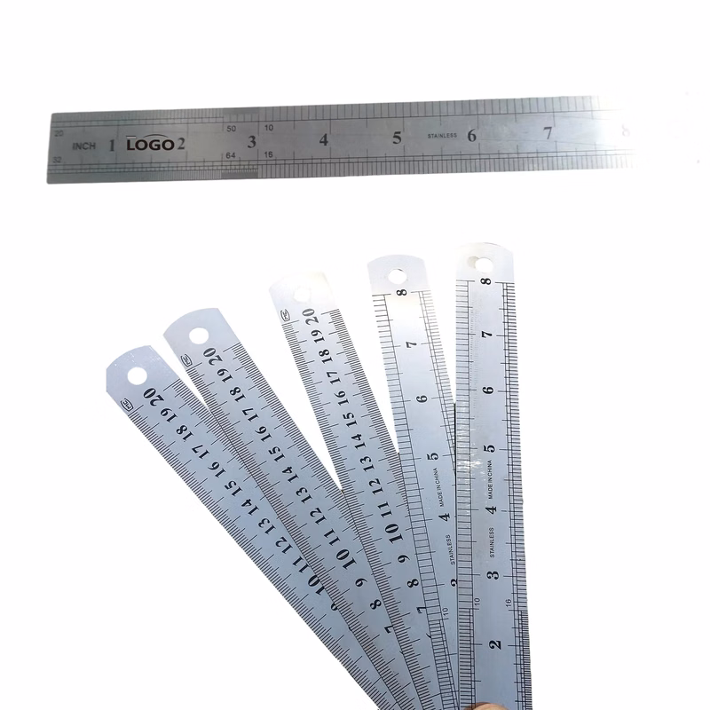 8" 20CM Two-Sided Steel Ruler Measuring Tool MOQ 100PCS