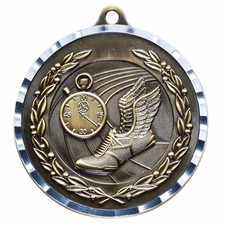 2" Track Diamond Cut Medal
