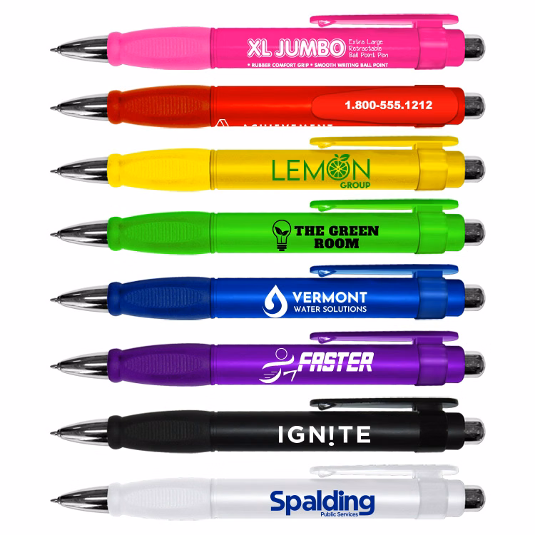 XL Jumbo Retractable Ballpoint Pen with Rubber Grip