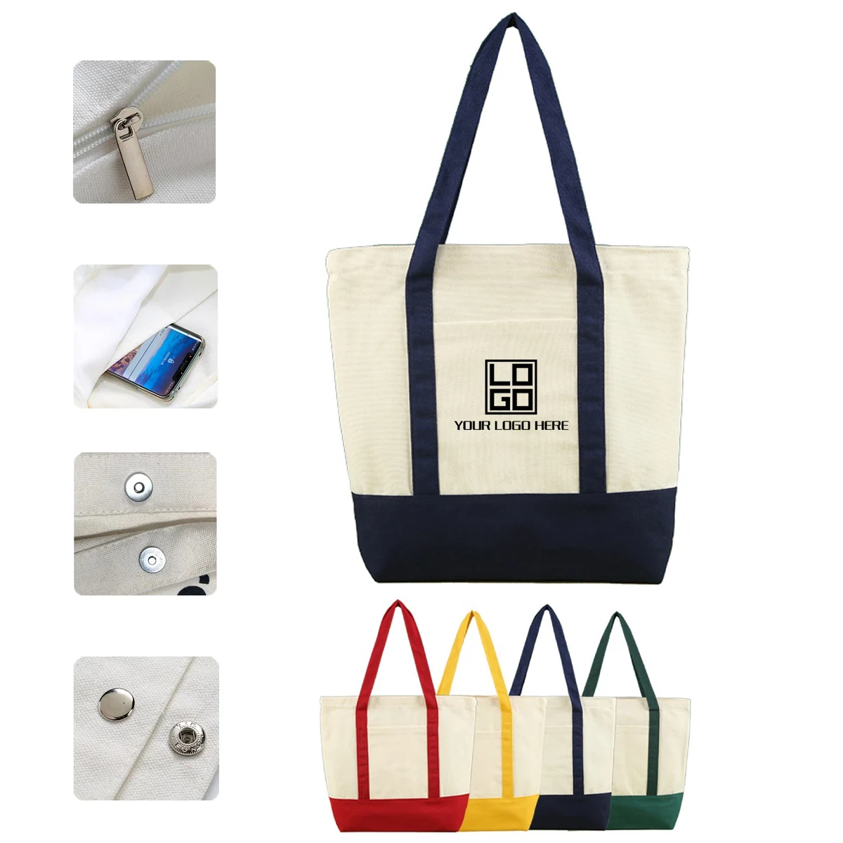 Personalized Canvas Tote Bag, custom tote bag with logo imprint 1