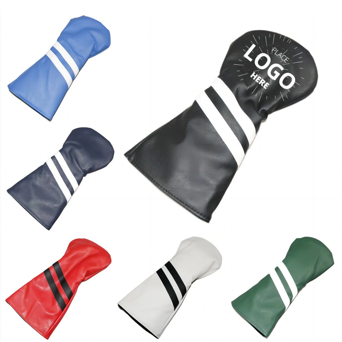 Custom Single-Color Logo Eco-Friendly PU Golf Wood Headcover 1