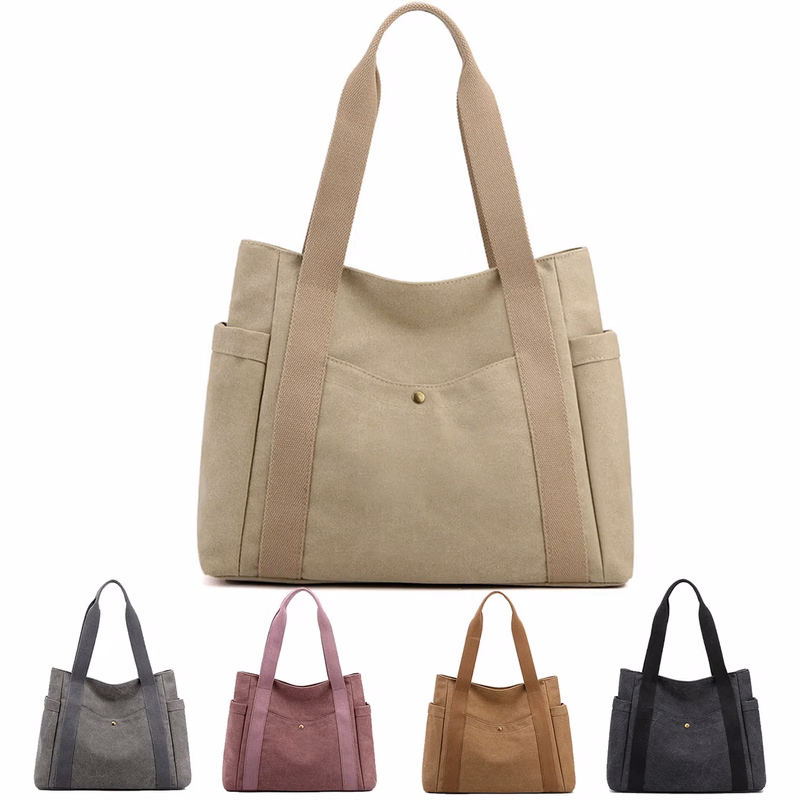 Canvas Tote bags Multi-pocket for women