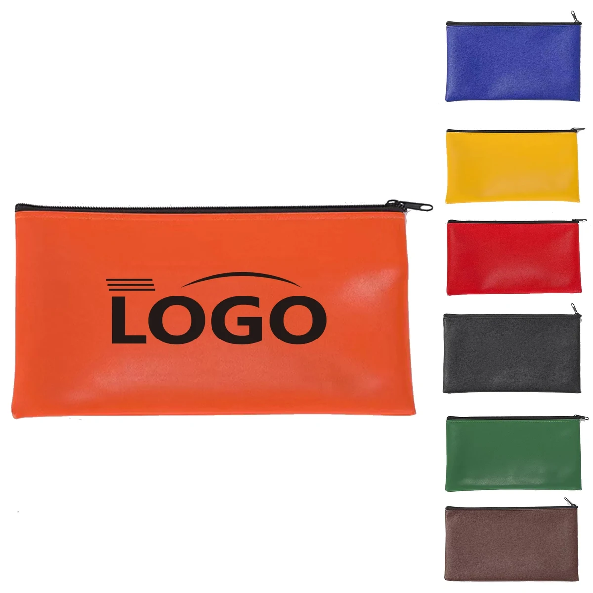 Waterproof PU Leather Zipper Deposit Bag 1