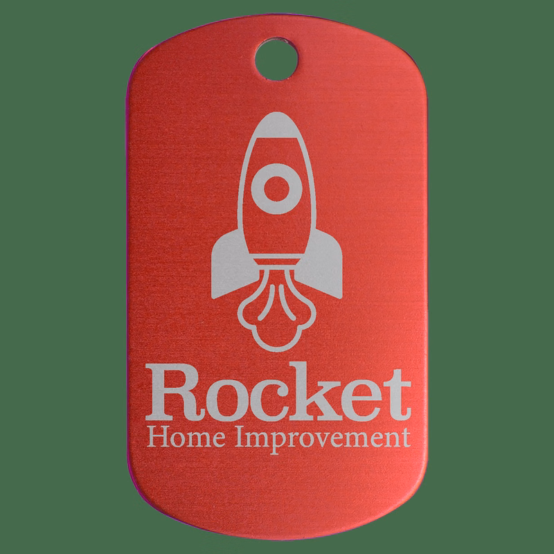 1" x 2" Red Anodized Aluminum G.I. Tag