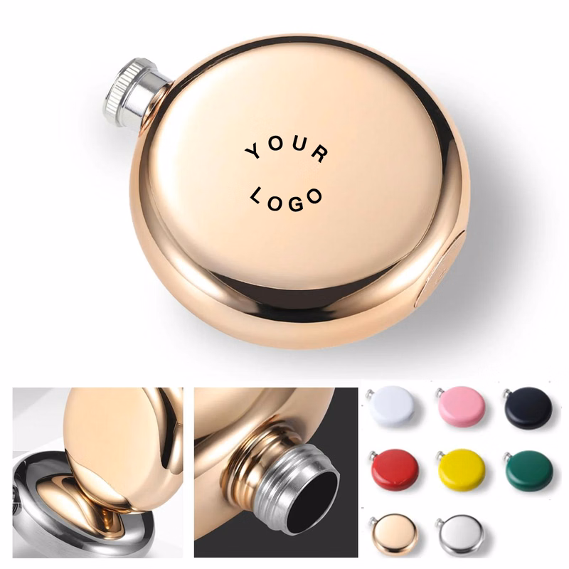 Stainless Steel Round Hip Flask 5oz for Outdoor Use