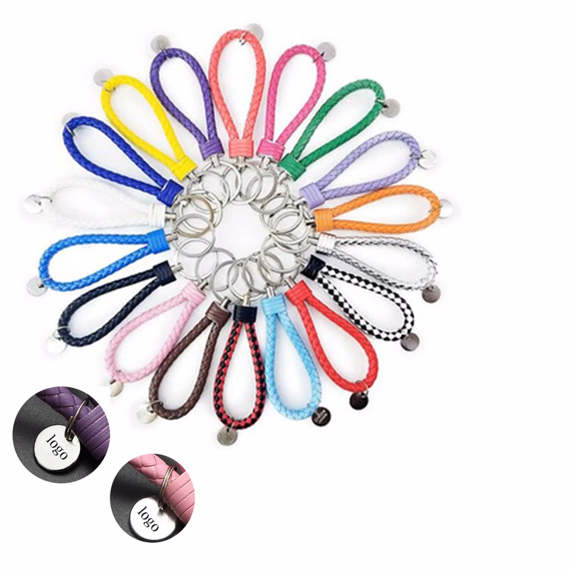 Hand-woven PU Leather Rope Car Keychain