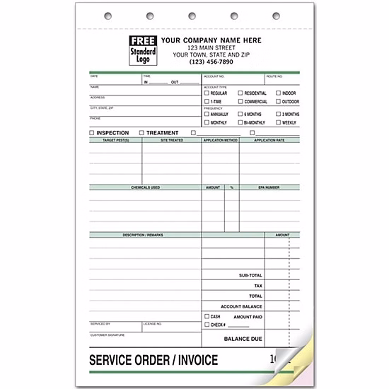 Pest Control Service Orders / Invoices