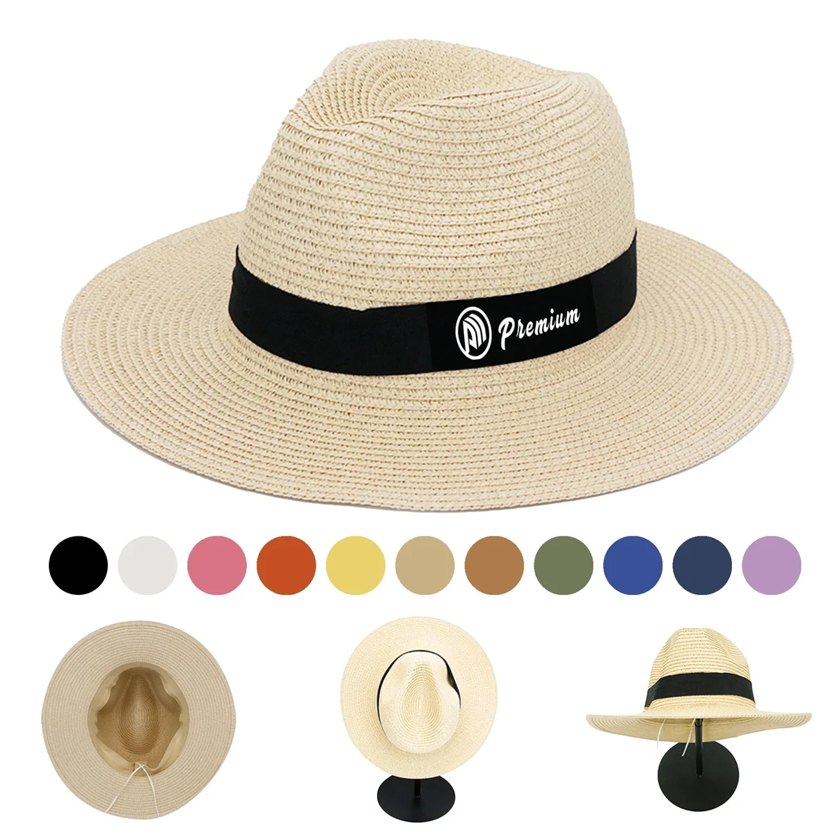 Panama Straw Wide Brim Hat Beach 1