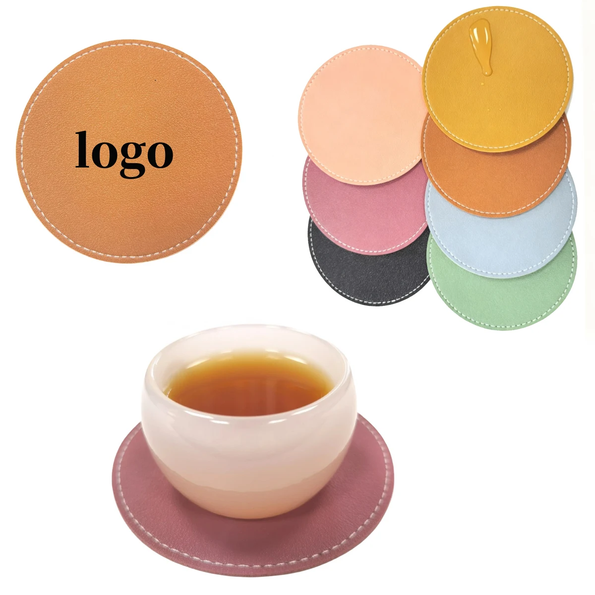 Leather Heat Insulated Round Coaster 1