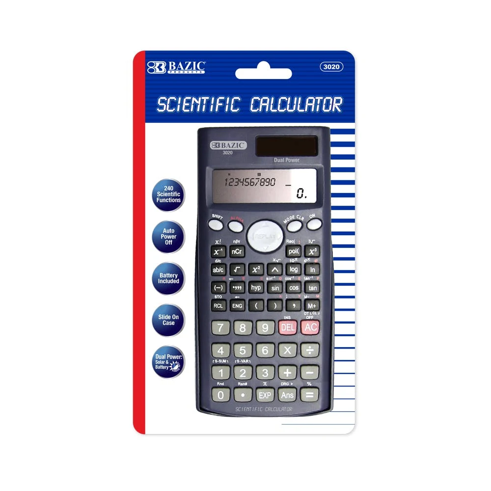 Scientific Calculator - 240 Function Slide-On Case Solar & Battery 1