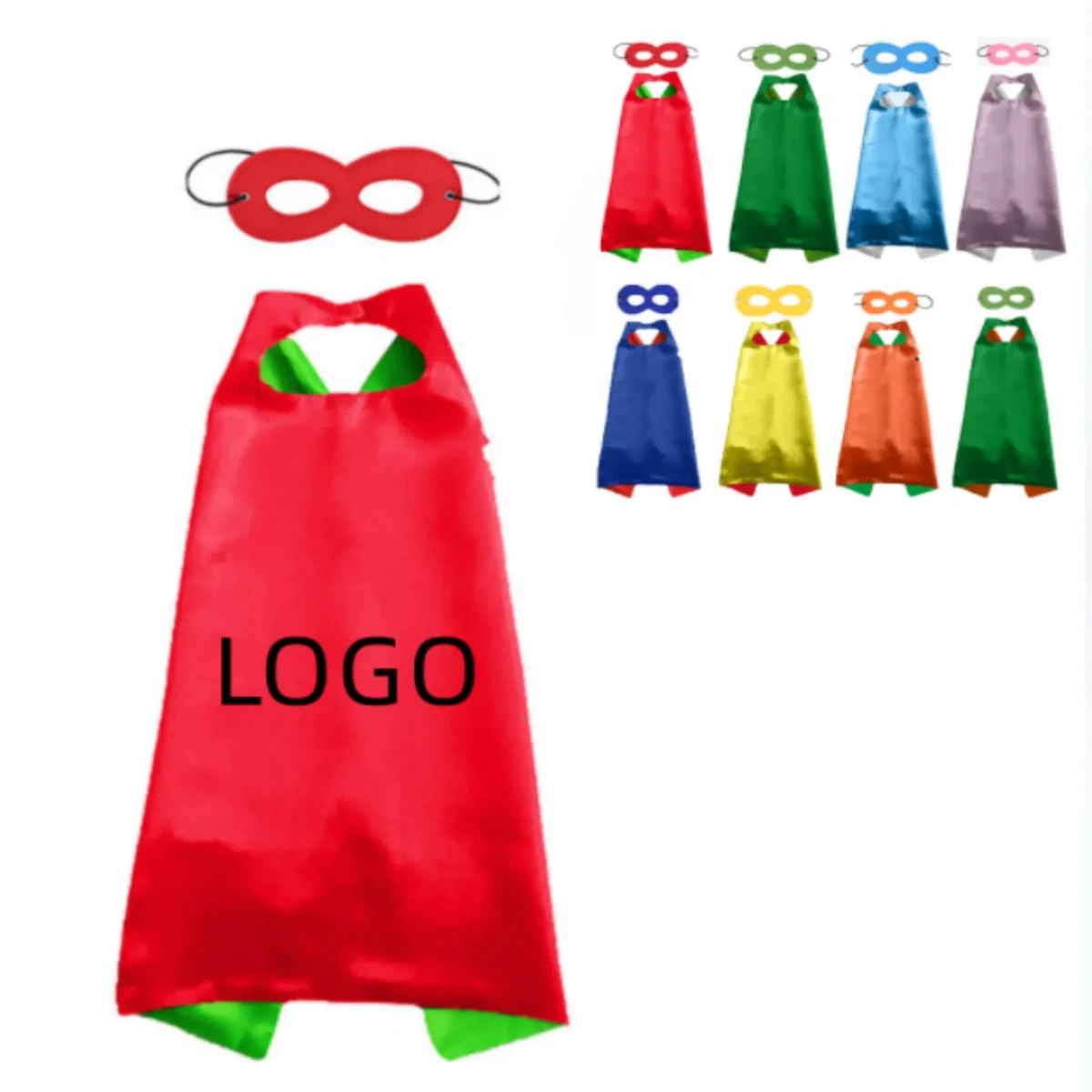 MOQ100 21 1/2"x21 1/2" Party Cape Set With Mask 1