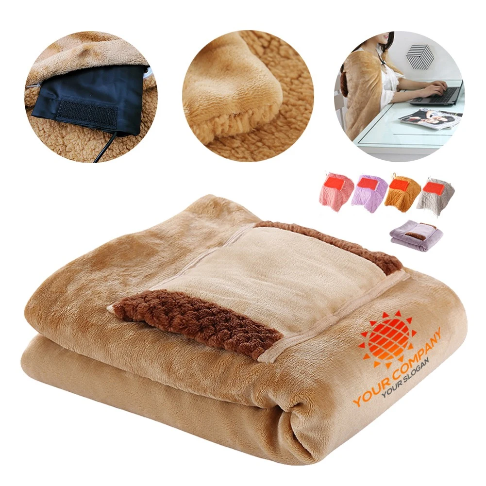 USB Plush Heating Blanket with Pocket Hand Warmer 1