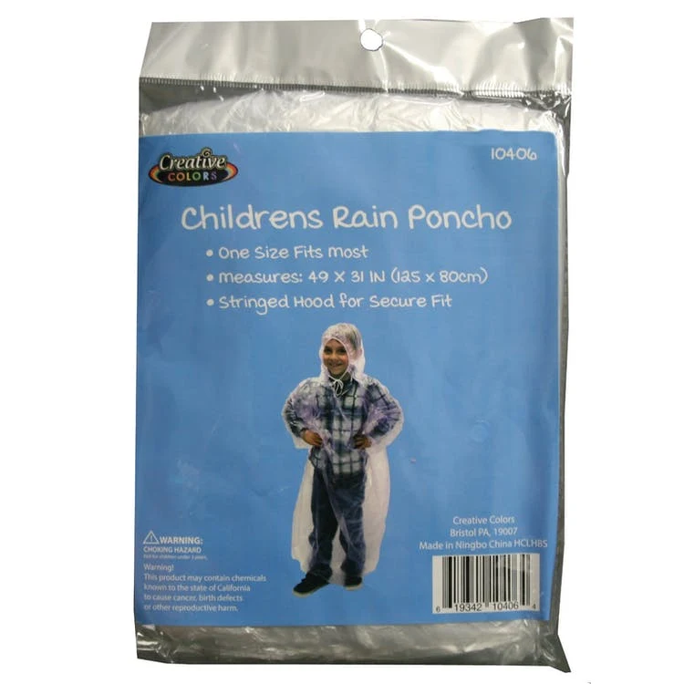 Children's Rain Poncho - One Size Fits Most 1