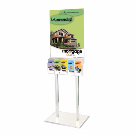 67"h Clear Acrylic Floor Frame , for 22 x 28 poster with 5 pocket