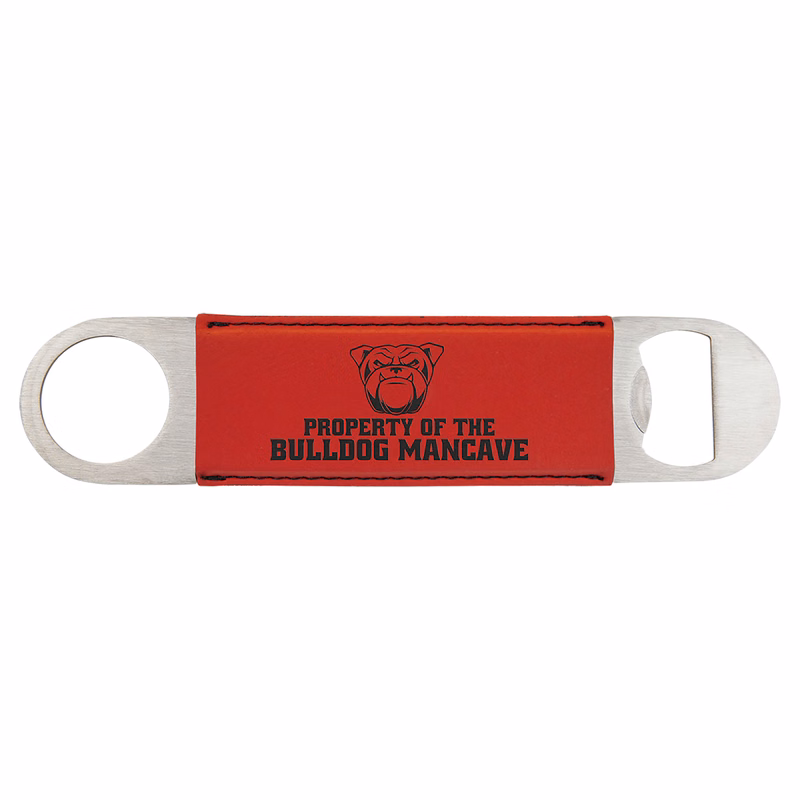 1 1/2" x 7" Red Leatherette Bottle Opener