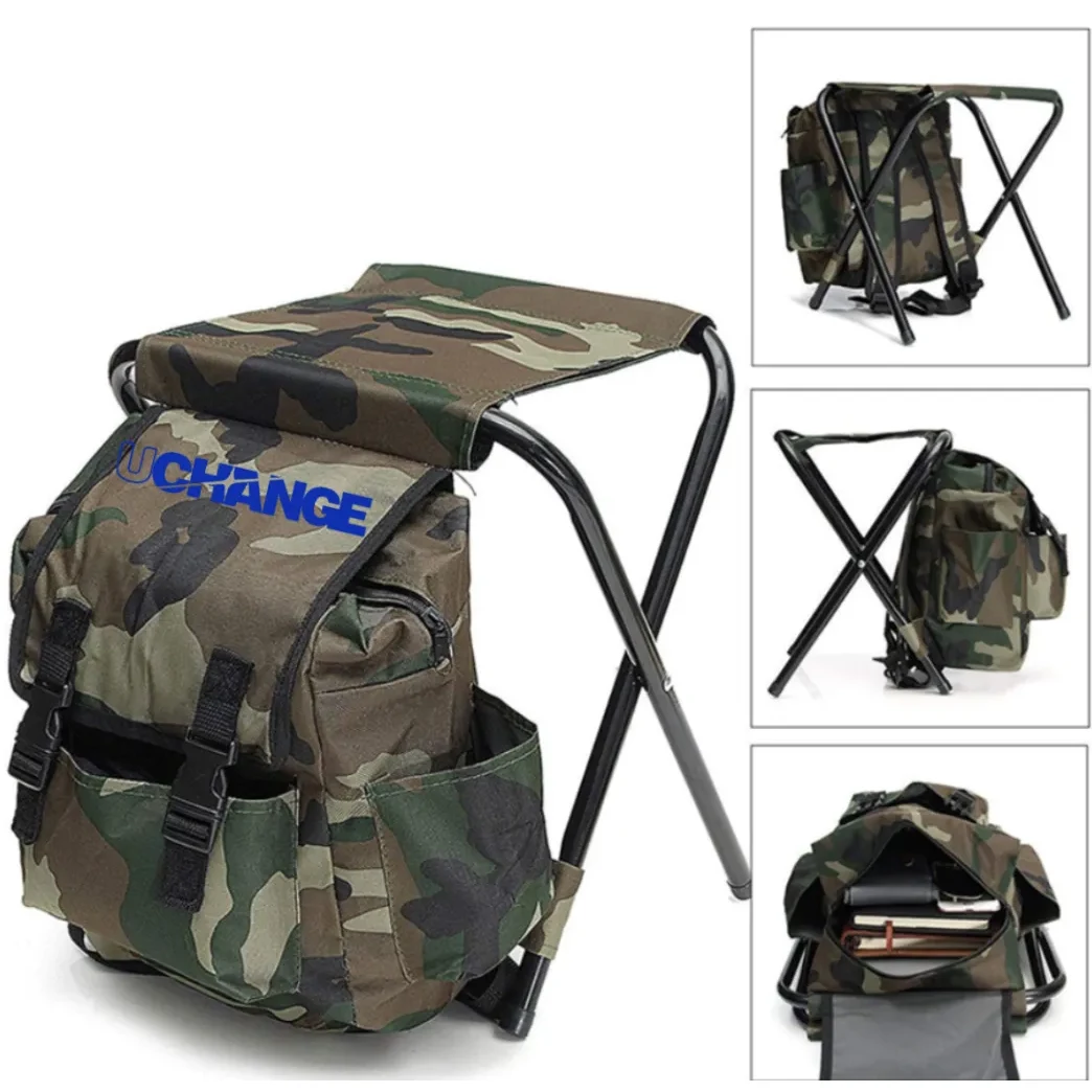 Camo Backpack Stool with Foldable Seat for Camping 1