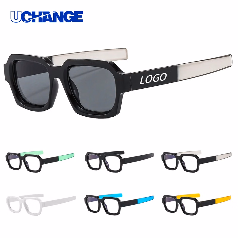 Colorful Retro Square Sunglasses Fashion Statement Glasses