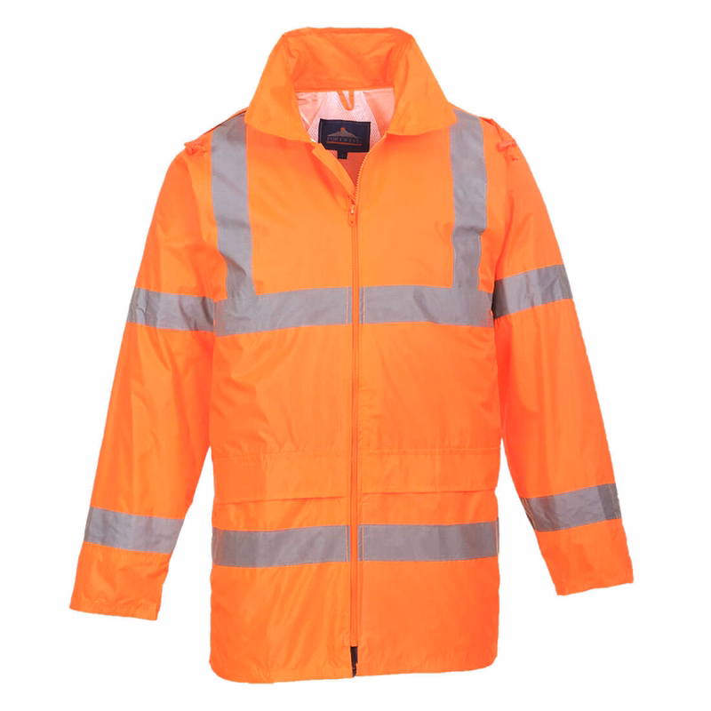 PORTWEST® Hi-Vis Wind Resistant Rain Traffic Jacket w/ Hood