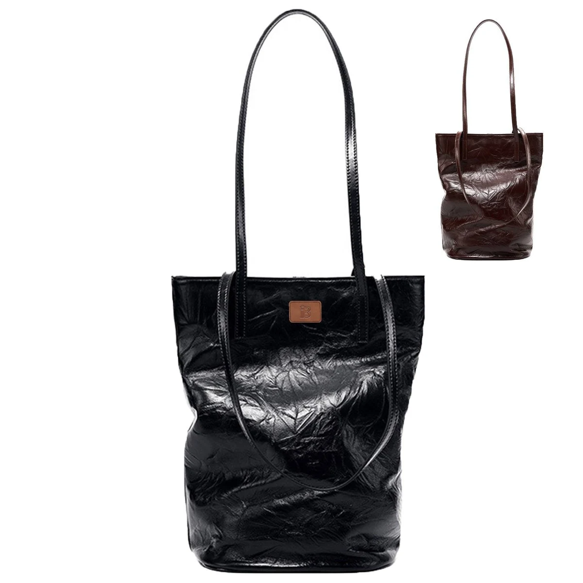 Genuine Leather for girl tote bag, custom tote bag with logo imprint 1