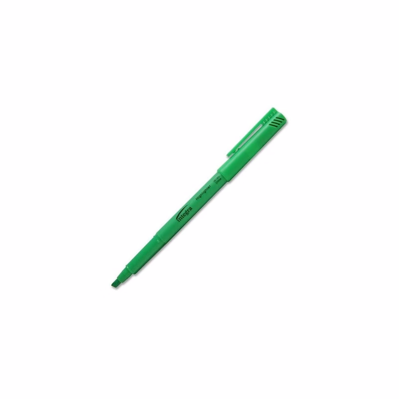 Pen Highlighters - Fluorescent Green Chisel Tip