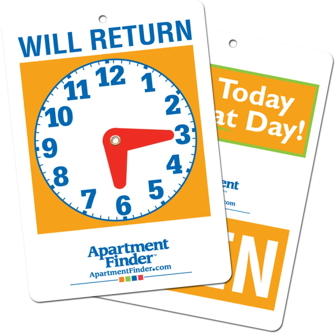Open/ Will Return Store Clock Sign with Red Hands 1