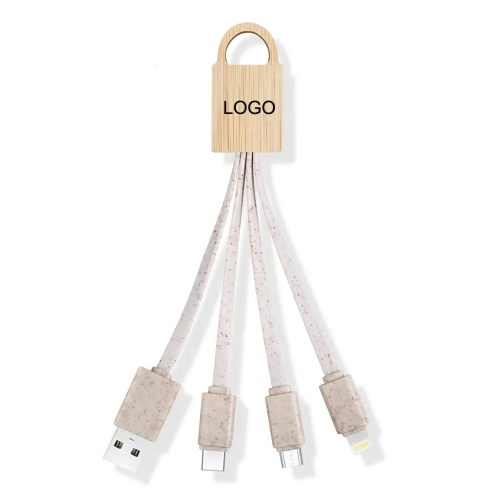 Eco-friendly Wheat Straw 4-IN-1 Charging Cable 1