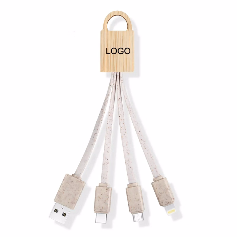 Eco-friendly Wheat Straw 4-IN-1 Charging Cable