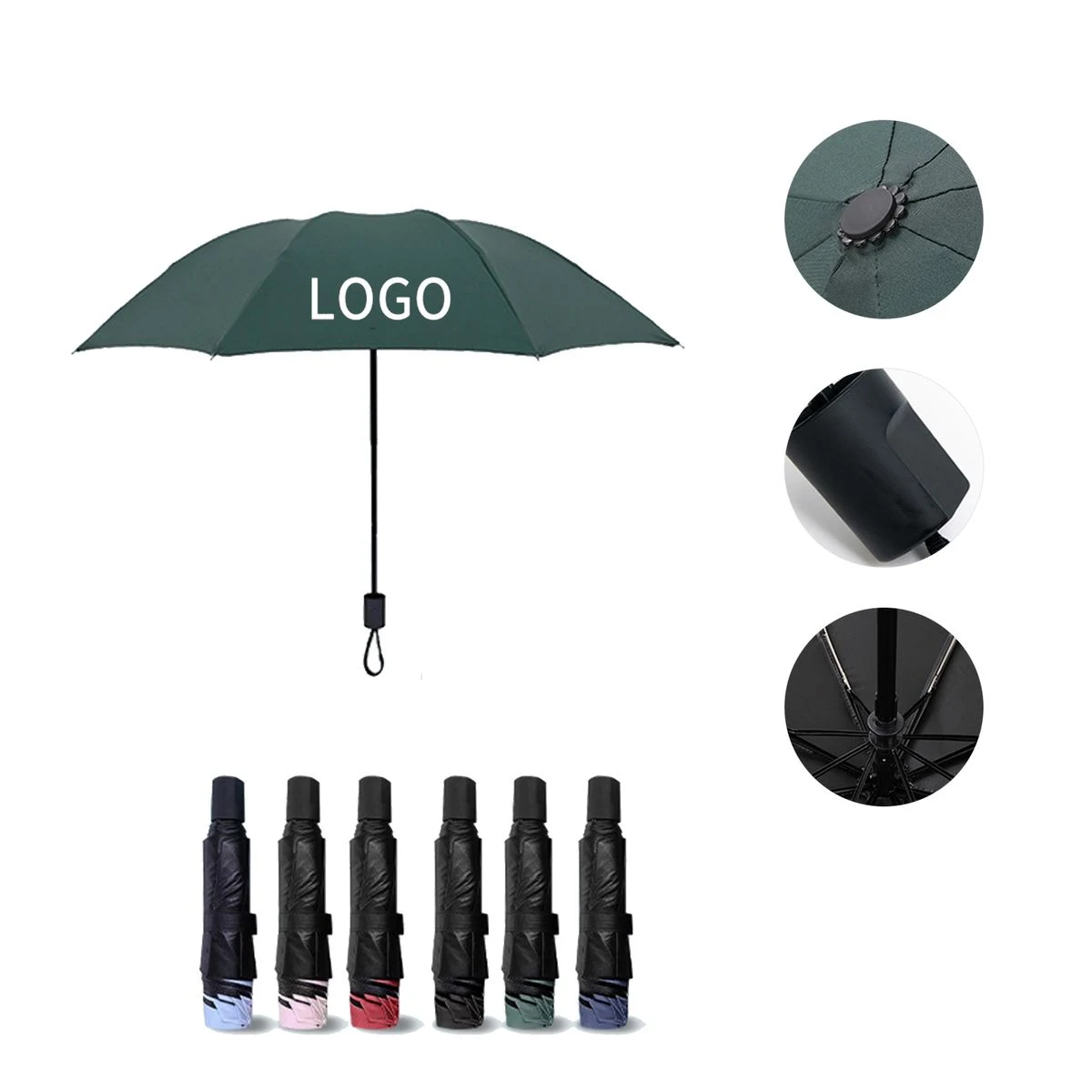 Bumping Fabric Collapsible Sun Umbrella 1
