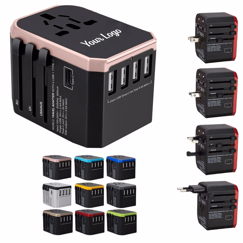 International Travel Plug Adapter with USB-C Charging Ports