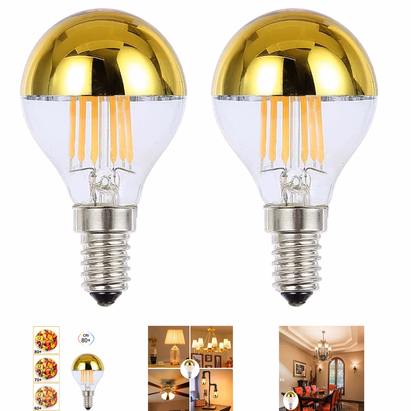 Half Chrome Gold Light Bulbs