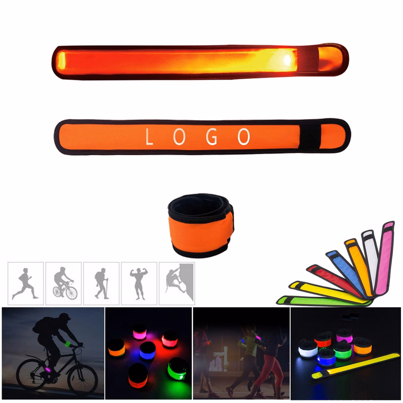 LED Glow Slap Bracelet Light Up Wristband High Visibility