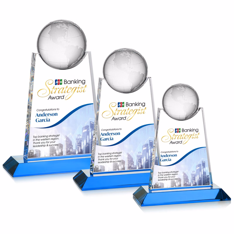 Netherford Globe VividPrint™ Award - Sky Blue