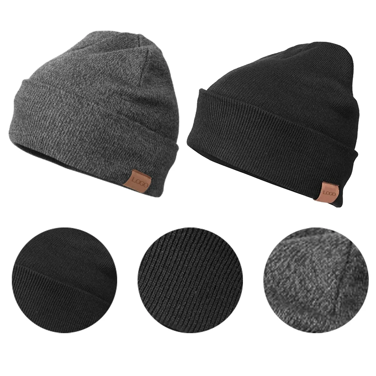 Beanie Hat Classic Knitted Cuffed Cap 1