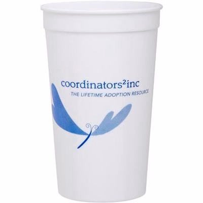 22 oz. White Plastic Stadium Cup