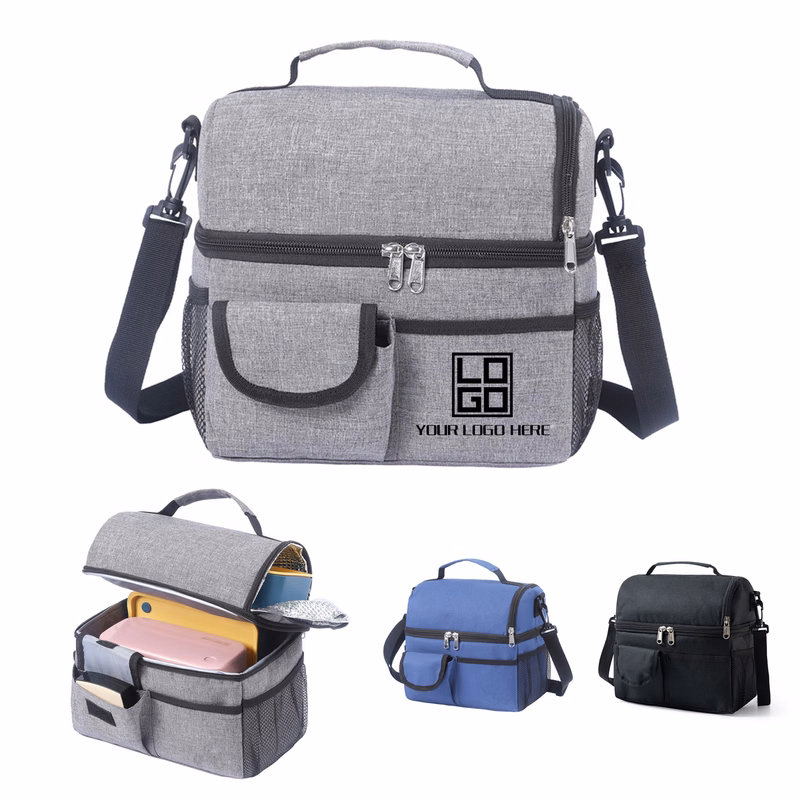 Portable Double-Layer Insulated Cooler Bag