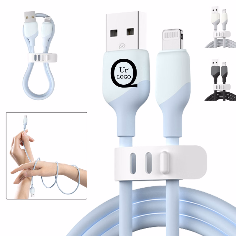 39.37 Inch Silicone Charging Cable Compatible For Iphone