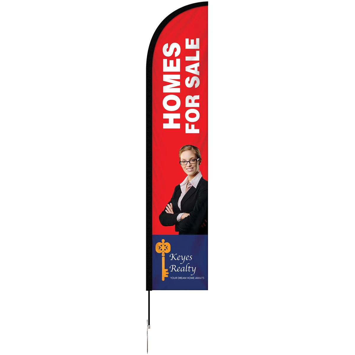 8' Double Sided Portable Half Drop Banner with Stand 1
