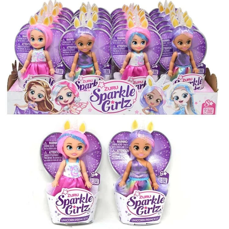 Zuru Sparkle Girlz Unicorn Princess Dolls Assorted - 4.5" 1