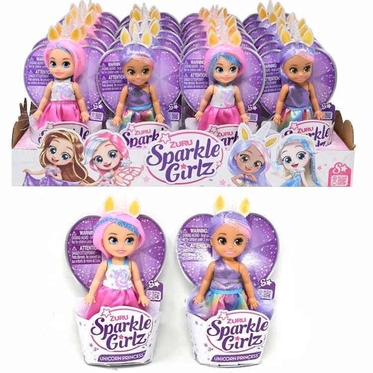Zuru Sparkle Girlz Unicorn Princess Dolls Assorted - 4.5"