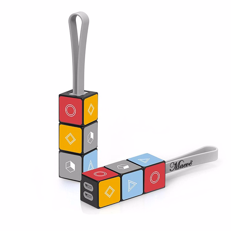 Rubik's Cube Decorative Keychain Charger Cord Power Wire