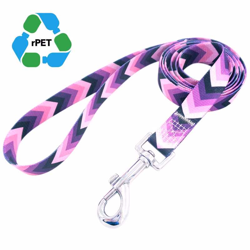 1"W x 72"L rPET Eco-friendly Sublimation Pet Leash w/ Metal Carabiner