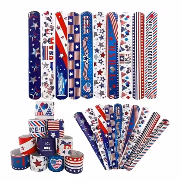 Patriotic American Flag Slap Bracelet Stars And Stripes