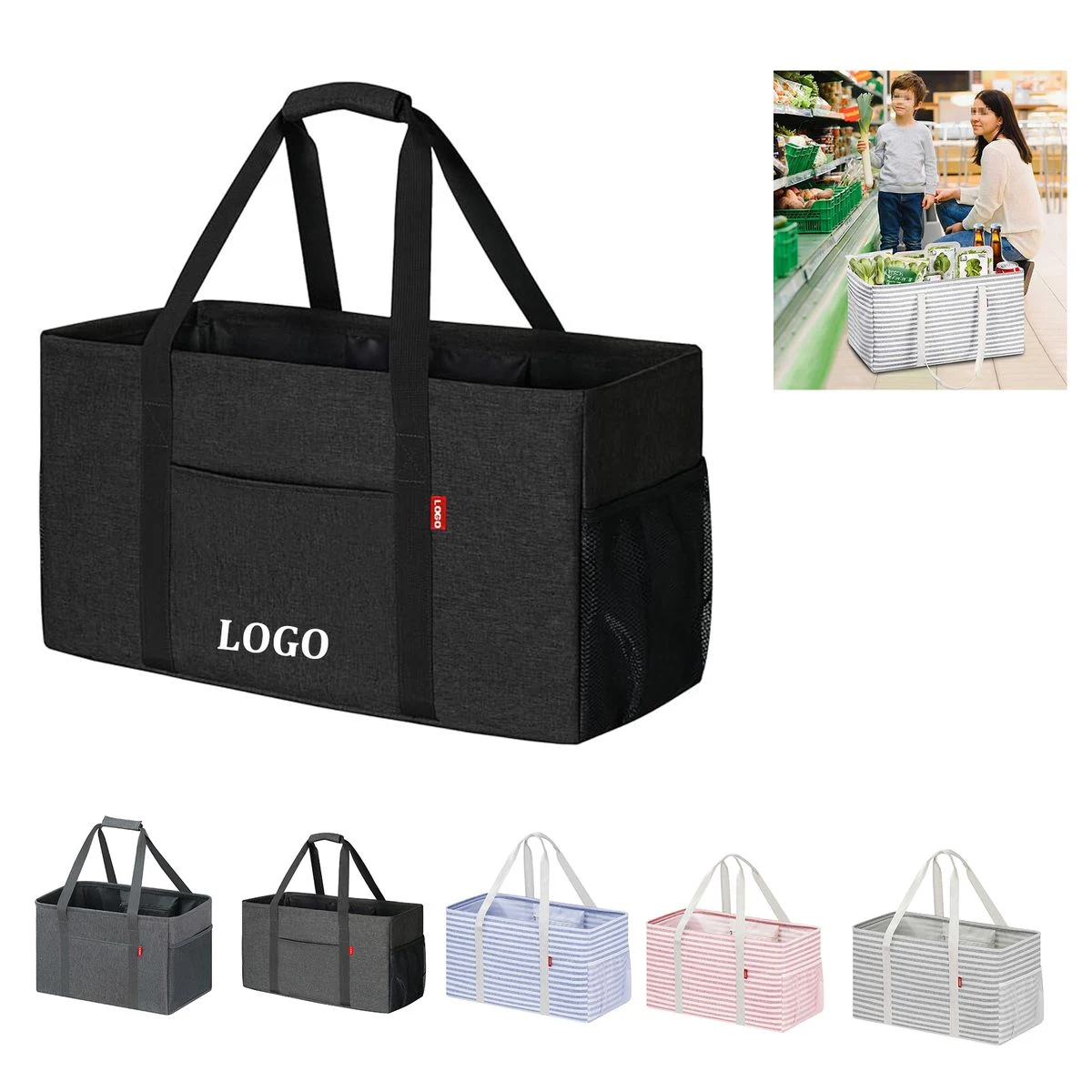 Standing Extra Large Utility Tote Bag, custom tote bag with logo imprint 1