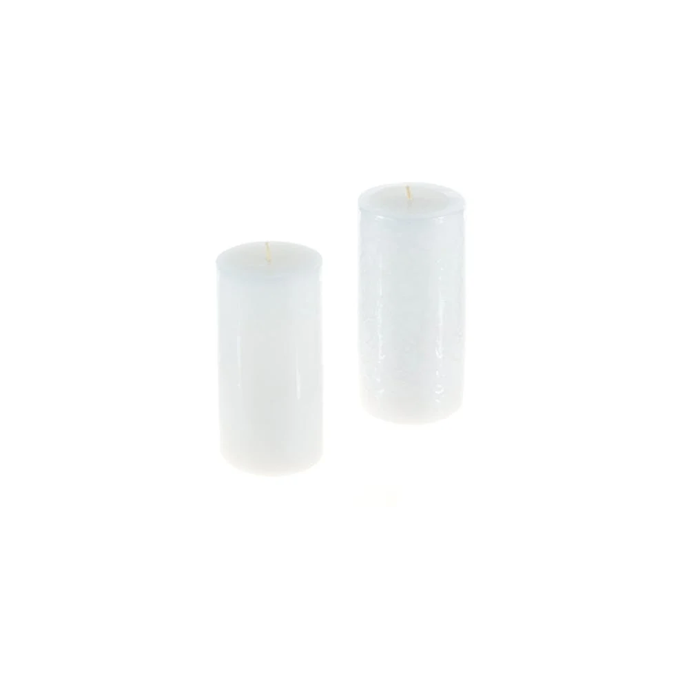6" Round Pillar Candles - White Unscented 3" x 6" 1