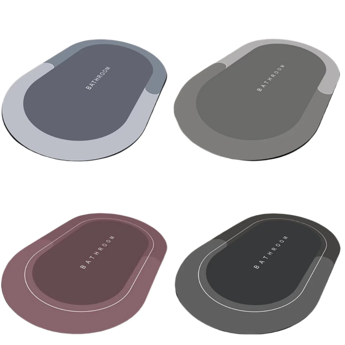 Quick Dry Oval Diatom Bath Mat 1