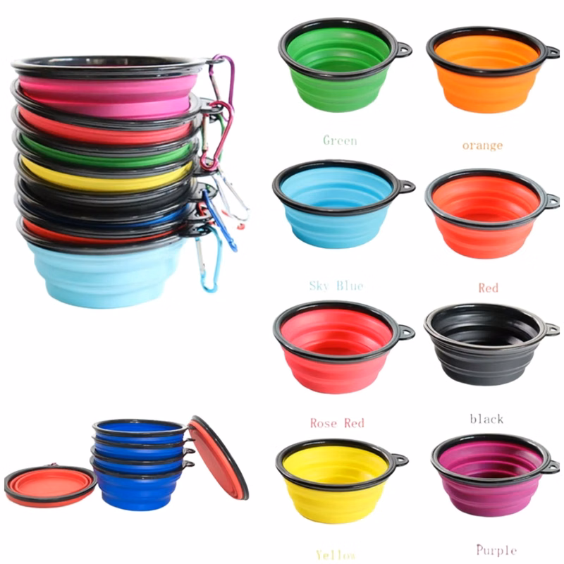 12 oz Collapsible Silicone Dog Bowl with Carabiner