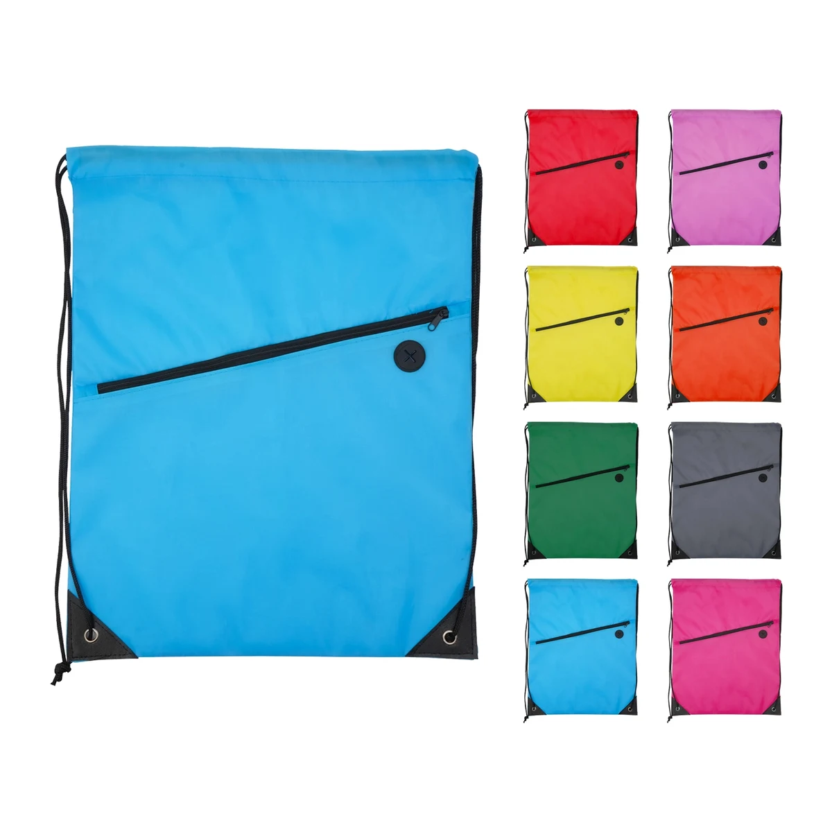 Drawstring Backpack Bag with Zipper 1