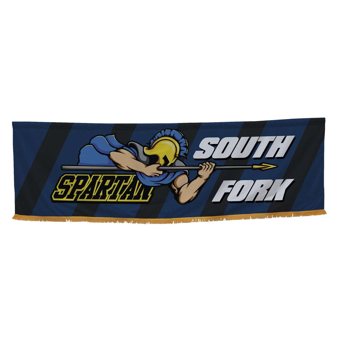 3' x 10' Parade Banner Straight Bottom with Gold Fringe 1